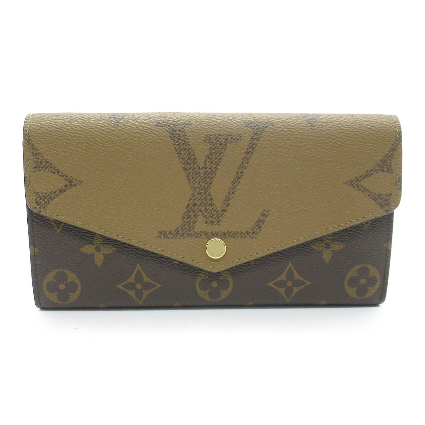 Louis Vuitton Portefolio Sarah Long Wallet Two Fable Wallet Two Foldable Wallet PVC  Canvas Monogram Giant Reversee   Brown M80726