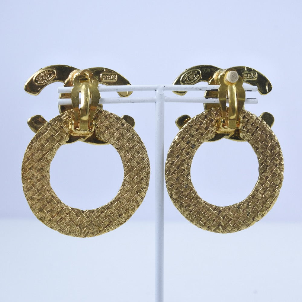 Chanel Chanel Coco Mark Earring Mesh G Mesh 29  32.8g Coco Mark  A-rang A-ranking