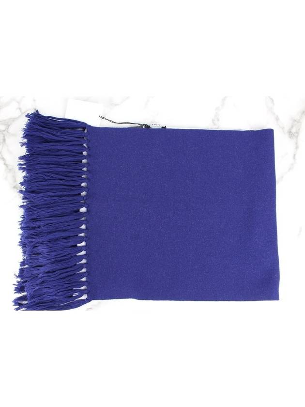 Luxury Balenciaga  Wave logo wool muffler blue
