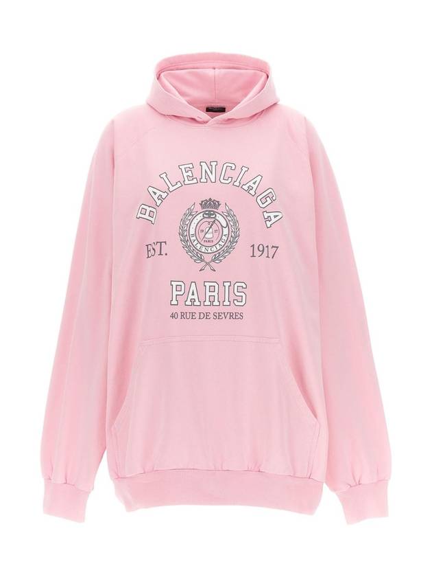 Luxury Balenciaga  College Logo Hoodie Pink
