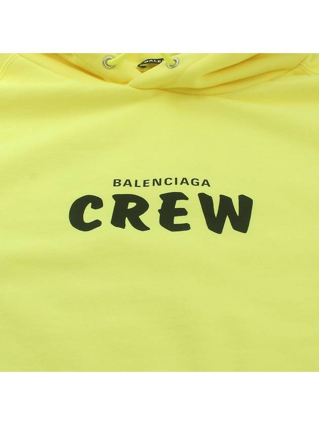 Luxury Balenciaga  Logo Print Cotton Hoodie Yellow