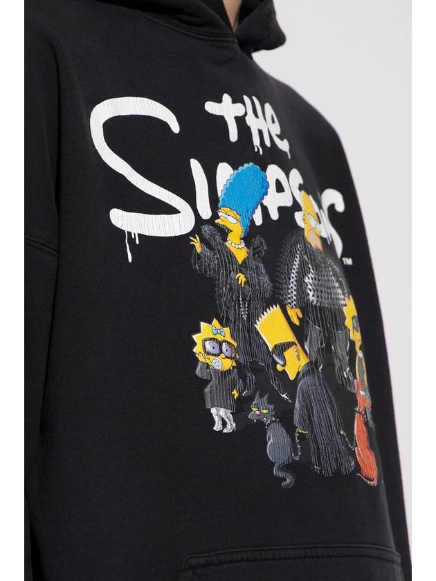 Luxury Balenciaga  The Simpsons Printed Hoodie Black