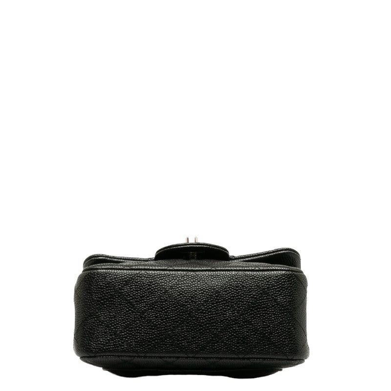 Chanel Mini Mattress Chain houlder Bag Black Silver Caviar S  Chanel