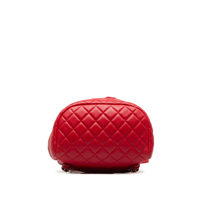 Chanel Matrases Coco Rucksack Backpack Red Silver   Chanel