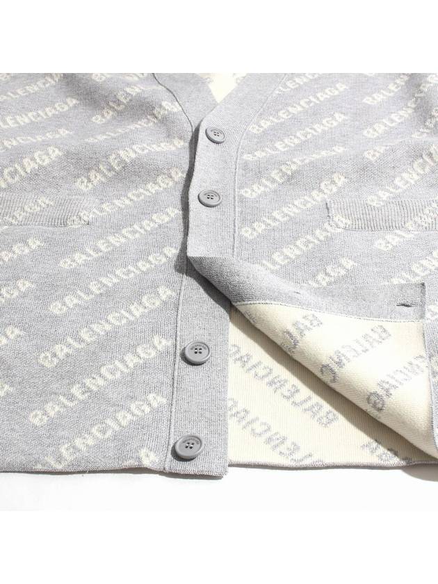 Luxury Balenciaga  All-Over Logo Cardigan Grey