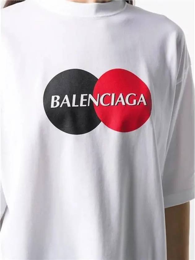 Luxury Balenciaga  Logo Print Oversized Short Sleeve T-Shirt White