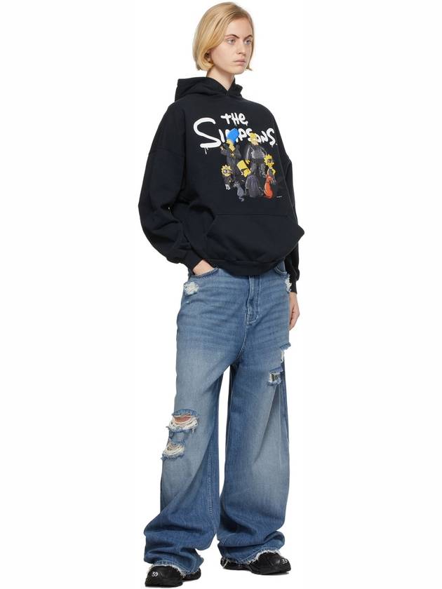 Luxury Balenciaga  The Simpsons Printed Hoodie Black