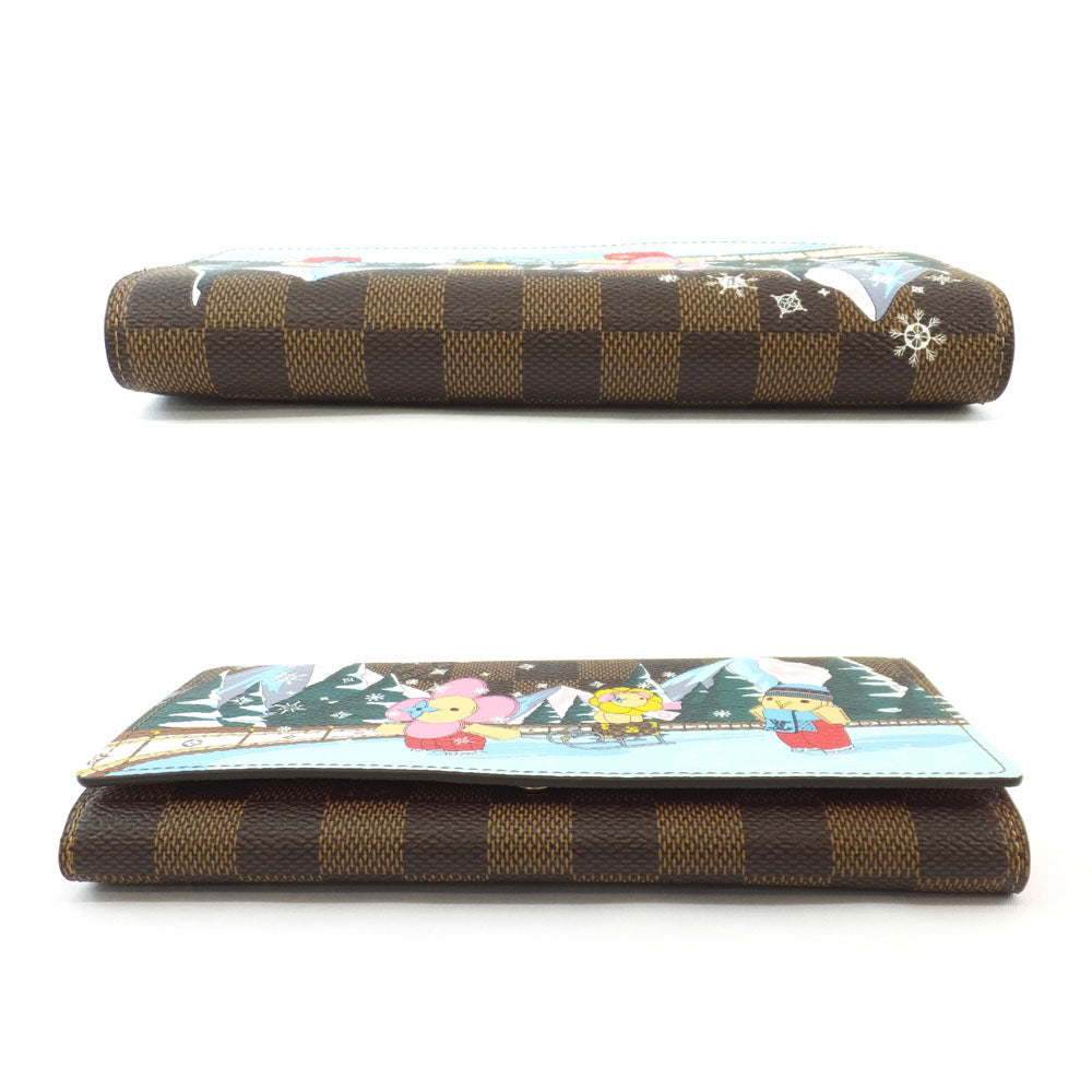 Louis Vuitton Portefolio Sarah NM Long Wallet N40722 Vivian Damielaine Brown Pink Background G Wallet Long Wallet