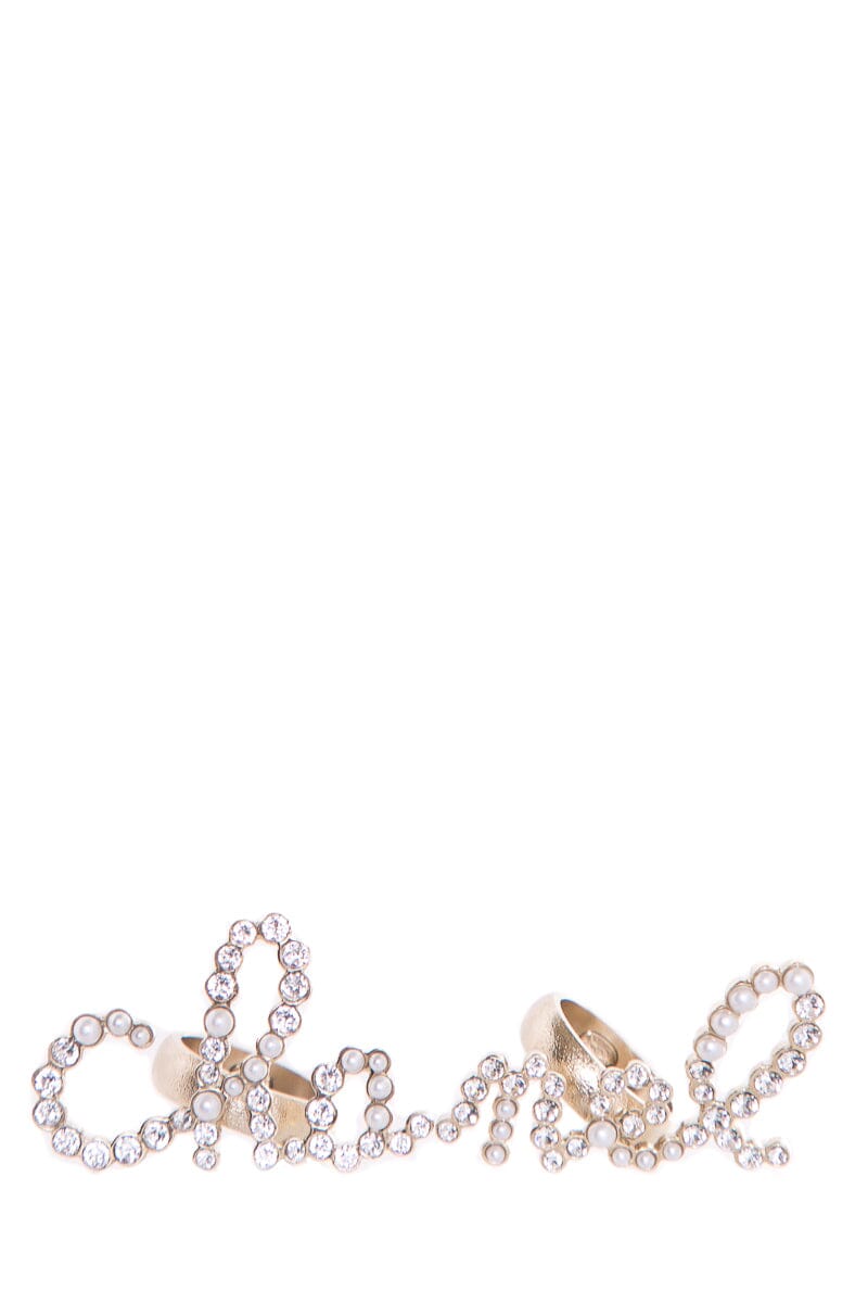 Chanel Gold & Pearl Stack Ring Set SZ 6/7.5