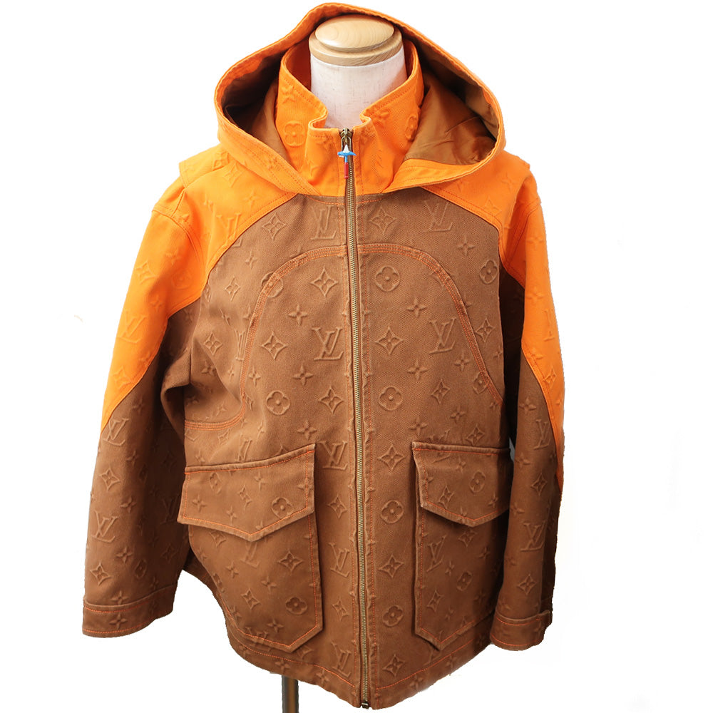 Louis Vuitton Monogram s Denim Jacket Orange Brown Size 54  Apparel Dress Mens Fashion