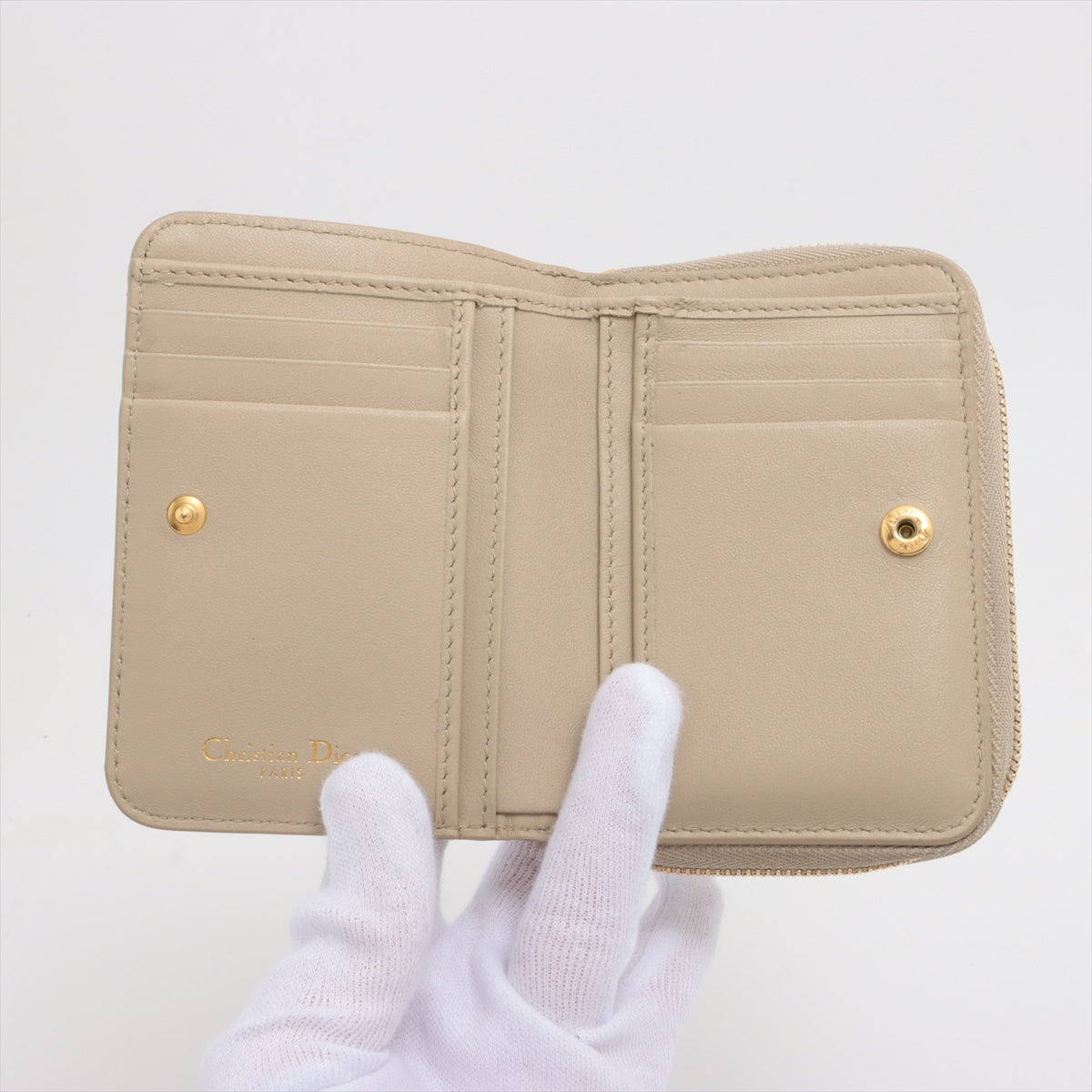 Dior Lady Leather Wallet Beige