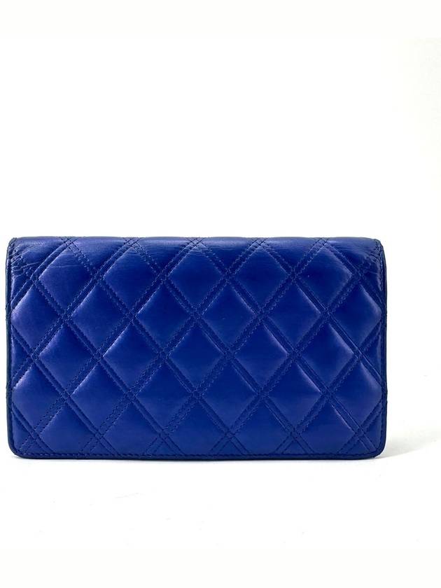 Mademoiselle lambskin flap long wallet Chanel