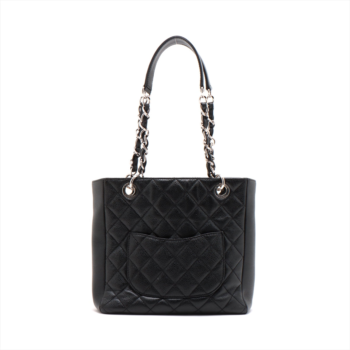 Chanel PST Caviar S Tote Top Bag Black Silver Gold  15th