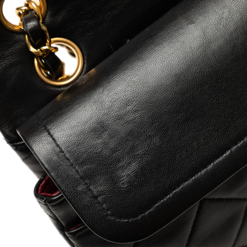 Chanel Mattrase 23 Coco W Flap Chain Shoulder Bag Black Lambskin  Chanel