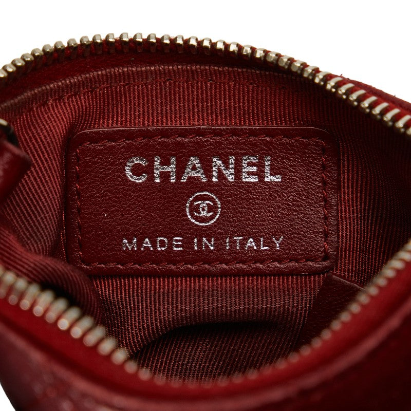 Chanel Matrases Cocomark Coin Cases Wine Red  Leather  CHANEL