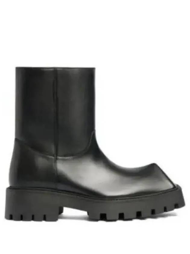 Luxury Balenciaga  Rhino Leather Ankle Boots Black