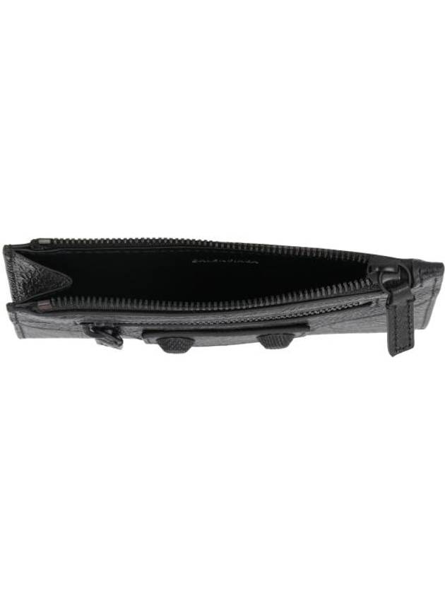Luxury Balenciaga  Le Cagole Leather Card Wallet Black