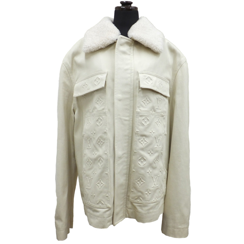 Louis Vuitton Monogram Boaden Jacket Size 46 Ivory Beige Logo Fashion RM231Q TZ0 HO5W Apparel  Dress