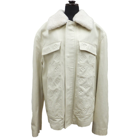 Louis Vuitton Monogram Boaden Jacket Size 46 Ivory Beige Logo Fashion RM231Q TZ0 HO5W Apparel  Dress