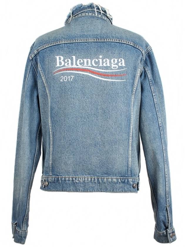 Luxury Balenciaga  wave logo denim jacket 48