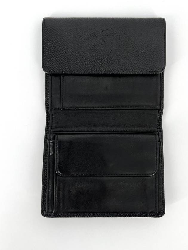 Logo caviar bifold wallet black Chanel