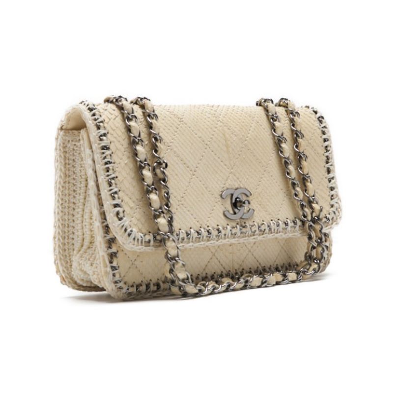 CHANEL 【CHANEL】 Turnrock Chain Shoulder Pearson Leather Ivory (Silver G)  Shoulder Bag Ladies Shoulder Bag 【 Delivery】 Ladies Shoulder Bag Free Delivery Ladies Shoulder Bag Free Delivery Ladies Shoulder