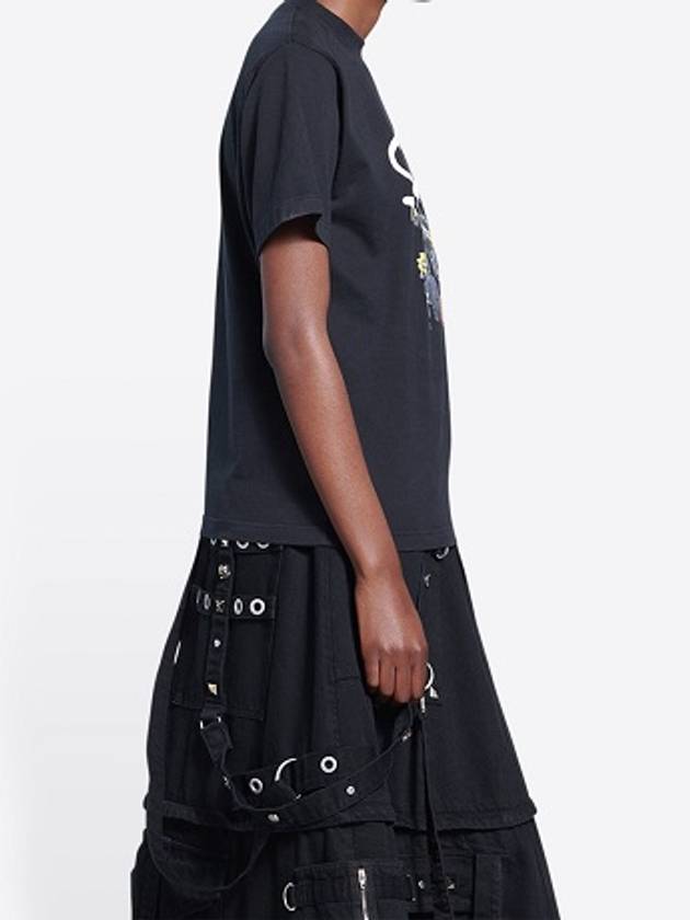 Luxury Balenciaga  WoMen's The Simpsons Printing Small Fit Short Sleeve T-Shirt Black