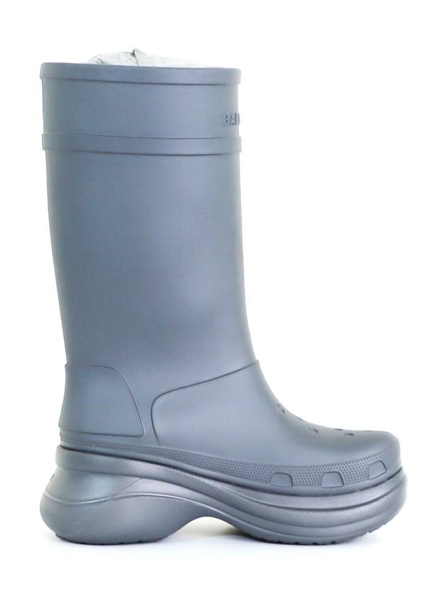 Luxury Balenciaga  42 BB x Crocs Men s Clog Logo Rubber Boots Gray