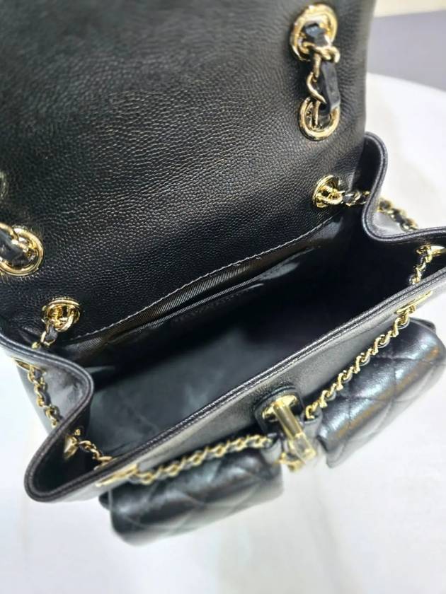 Duma Backpack Caviar Two Pocket Medium Gold AS3860 Chanel