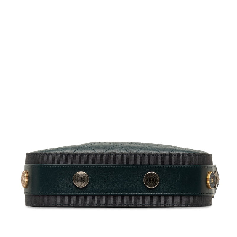 Chanel Matrases Coco Mark Chain Shoulder Bags Green Leather   Chanel