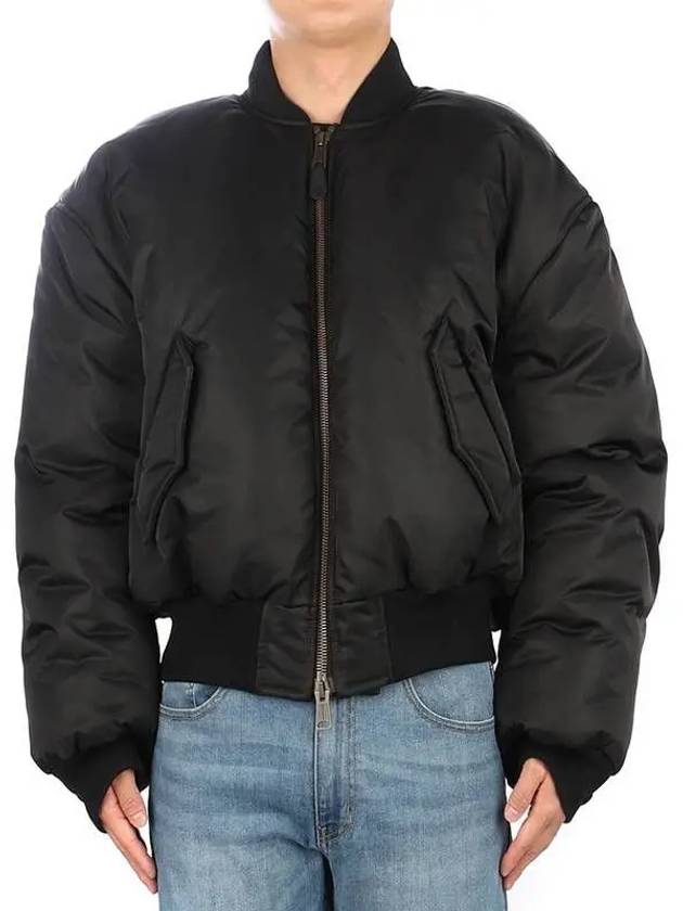 Luxury Balenciaga  Nylon Large Fit Bomber Jacket Black
