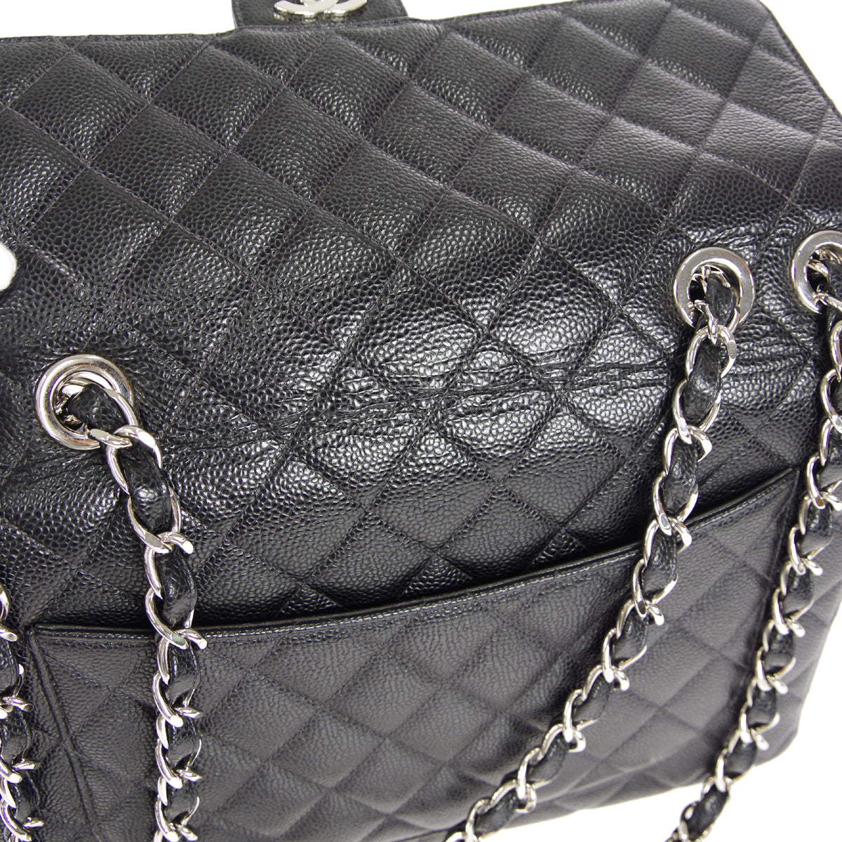 Chanel 2000-2001 Classic Flap Jumbo SHW Black Caviar