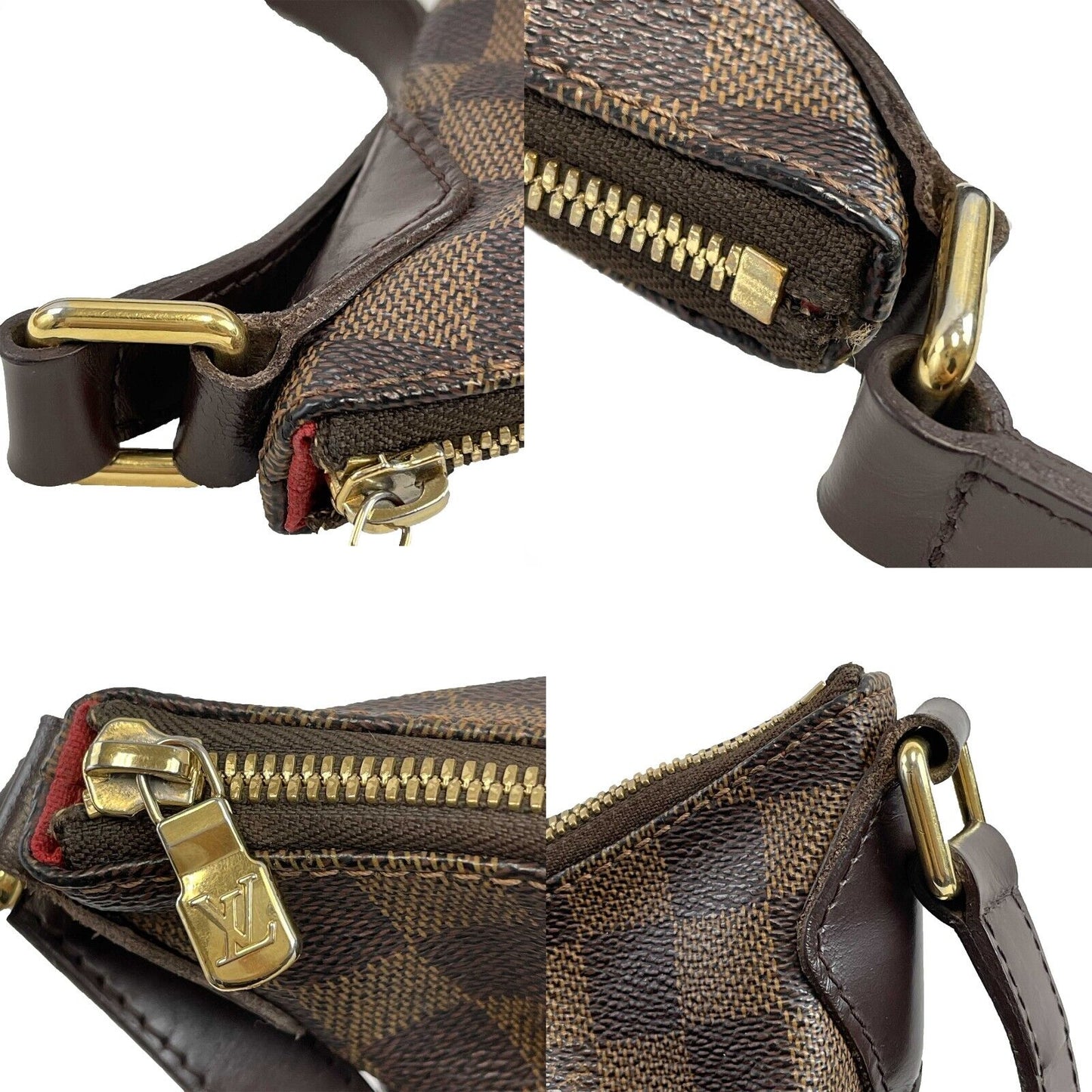 LOUIS VUITTON Excellent Damier Ebene Bloomsbury PM Brown Crossbody Bag