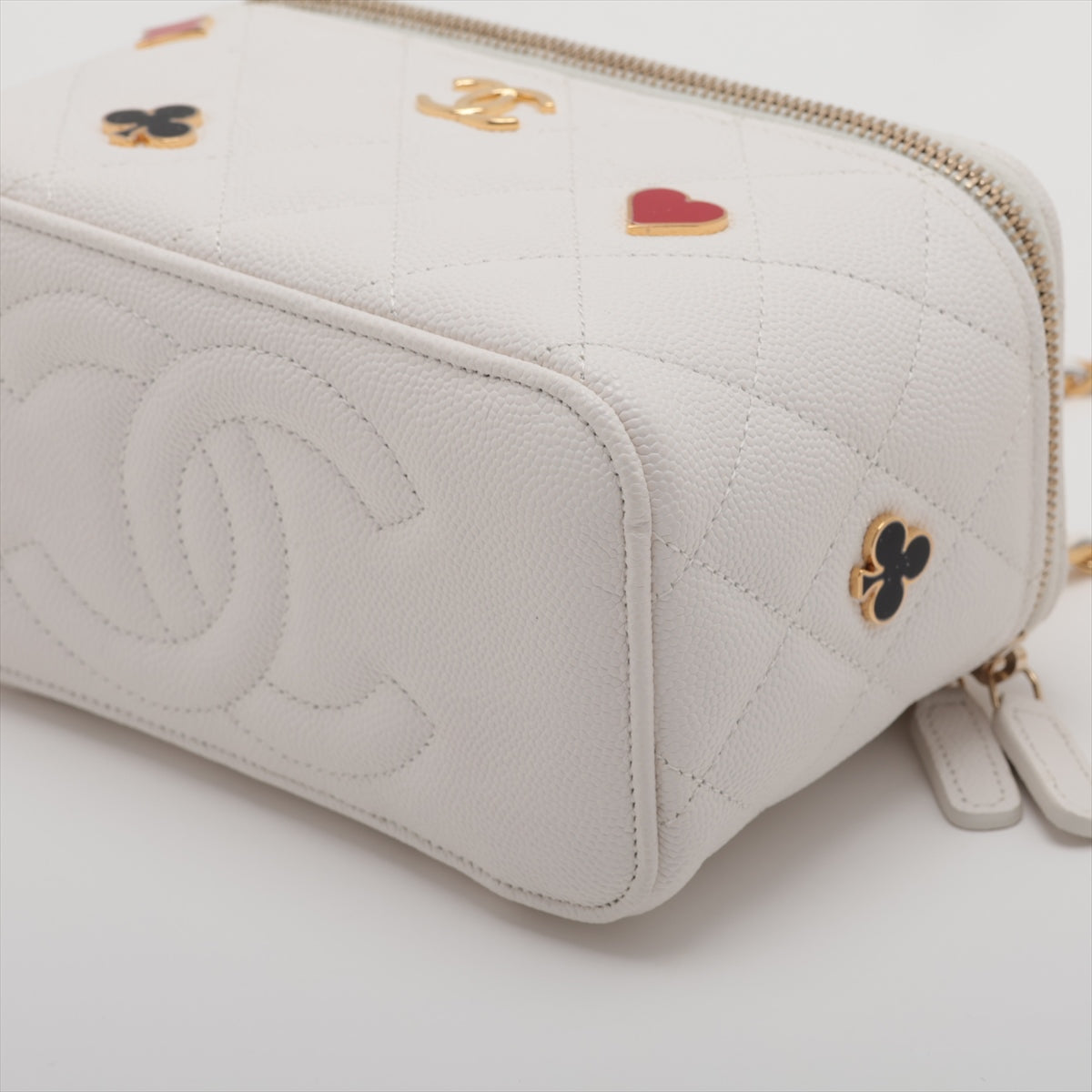 Chanel Matrasse Caviar S Chain Shoulder Bag Vanity White G