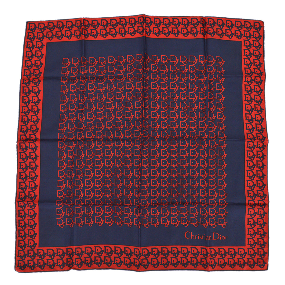 Christian Dior Trotter Scarf Navy Small Good