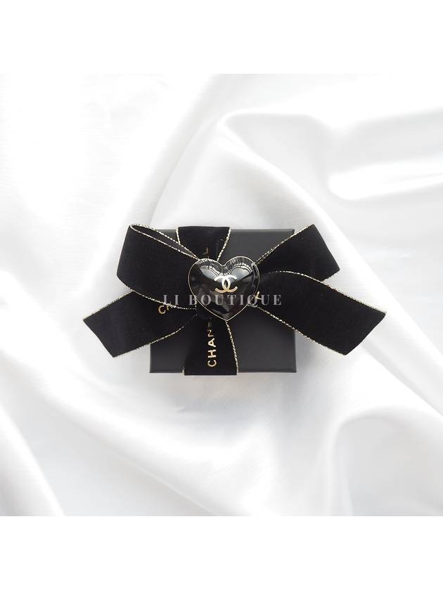 CC Logo Ribbon Metal Diamante Earrings Gold Chanel