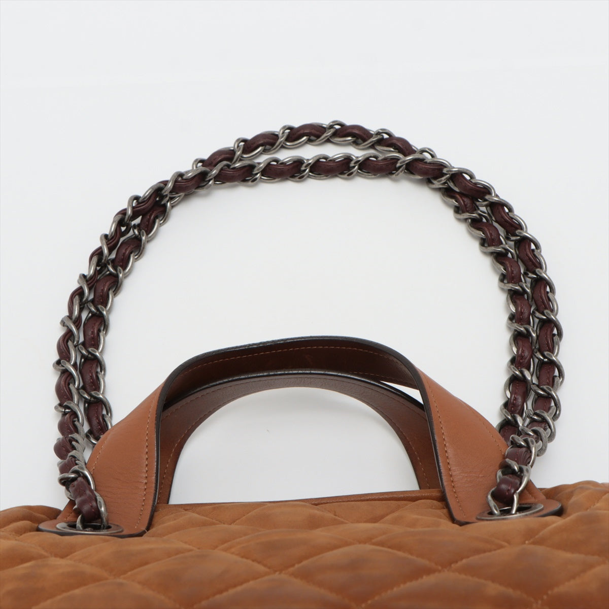 Chanel Matrasse Leather 2WAY HandBag Brown Silver Gold  14th