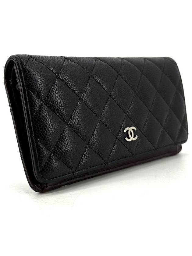 Classic caviar silver long wallet Chanel