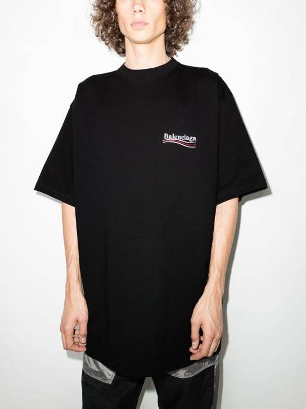 Luxury Balenciaga  Political Campaign Large Fit Short Sleeve T-Shirt Black