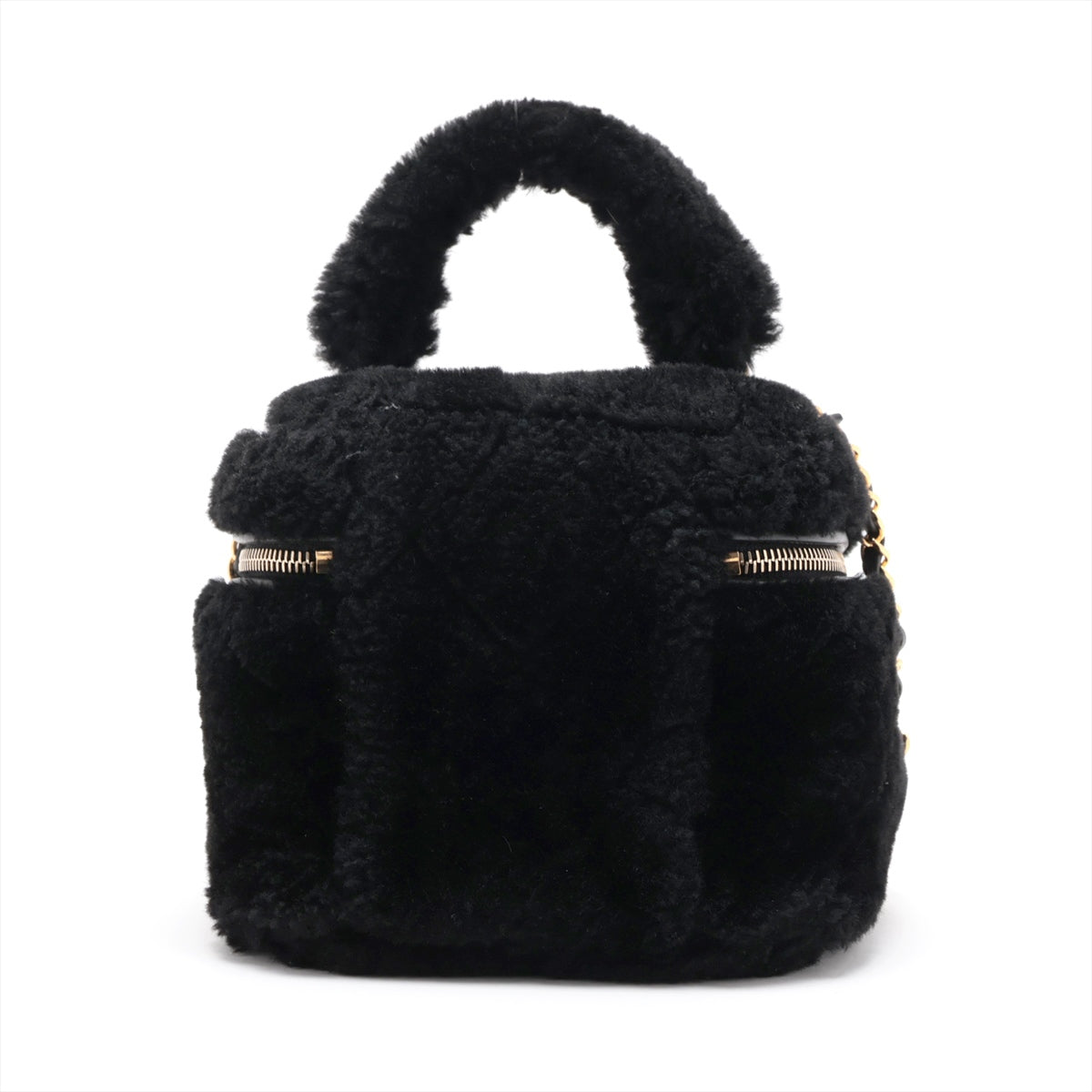 Chanel Coco Sealing 2WAY Shoulder Bag Vanity Black G  AS3357