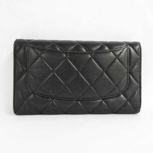 Chanel A31506 Black Black Silver Wallet Black Black Coco Mark