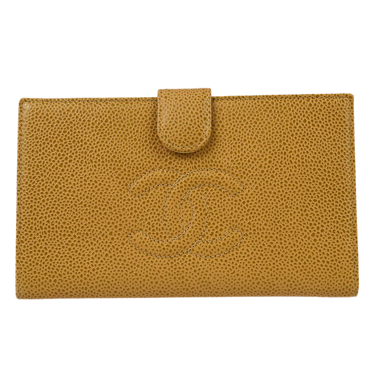 Chanel 2000-2001 Timeless Long Wallet Beige Caviar