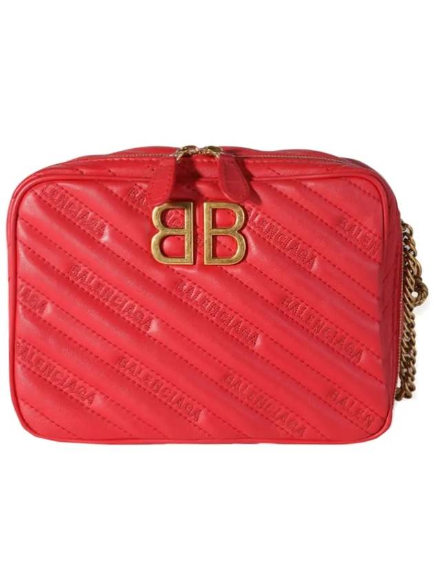 Luxury Balenciaga  BB Logo Chain Cross Bag Red