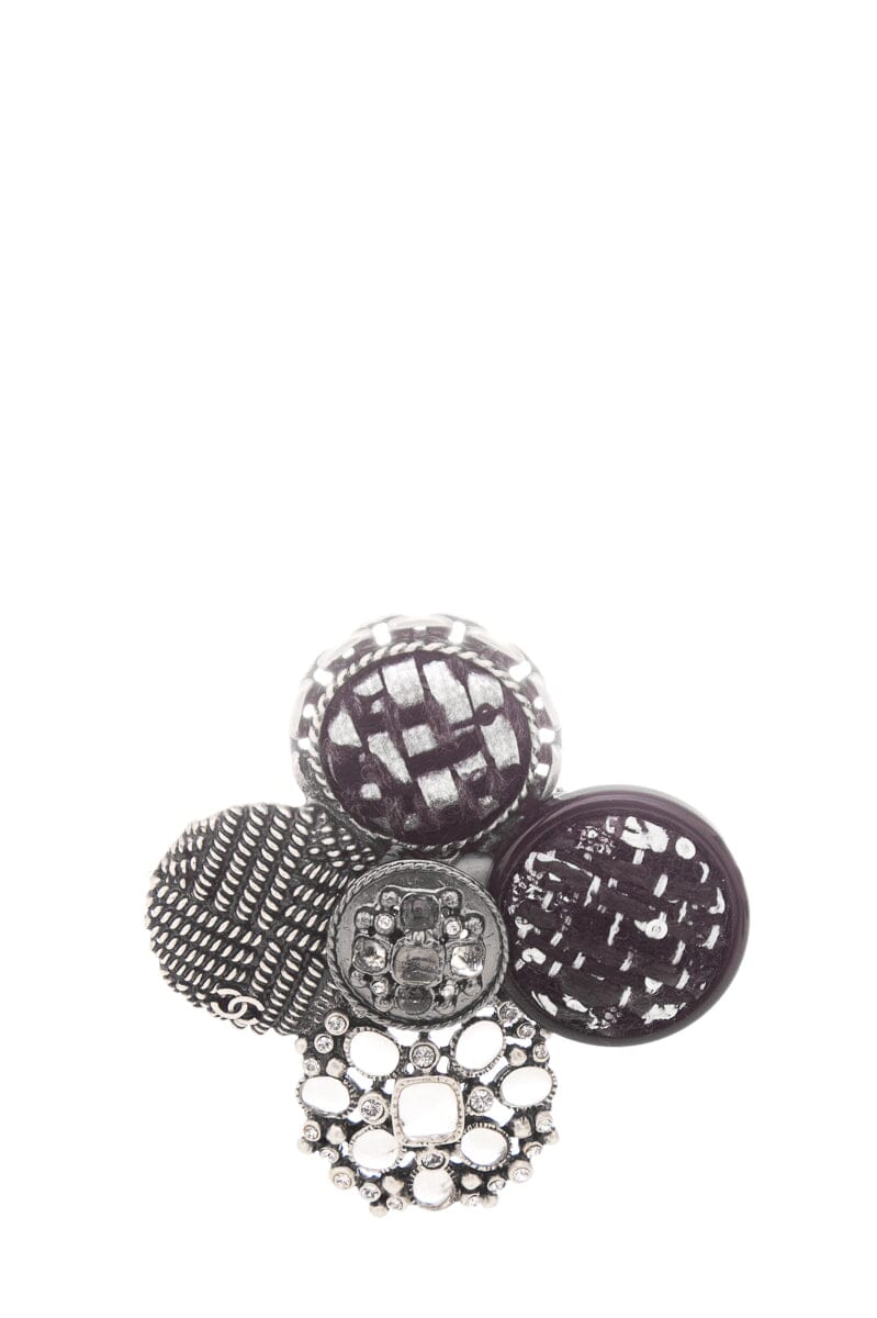 Chanel Fall 2012  Black & Silver Crystal  Brooch