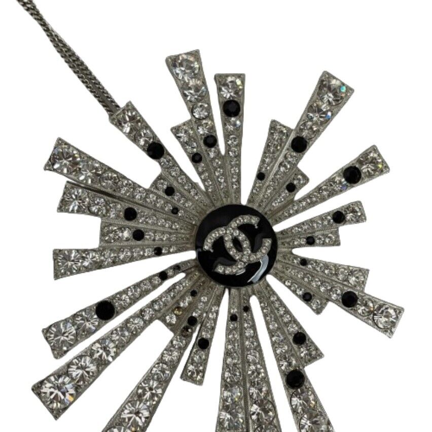 Top Quality Chanel New CC Comete Pendant 2005 Palladium Plated Strass Necklace