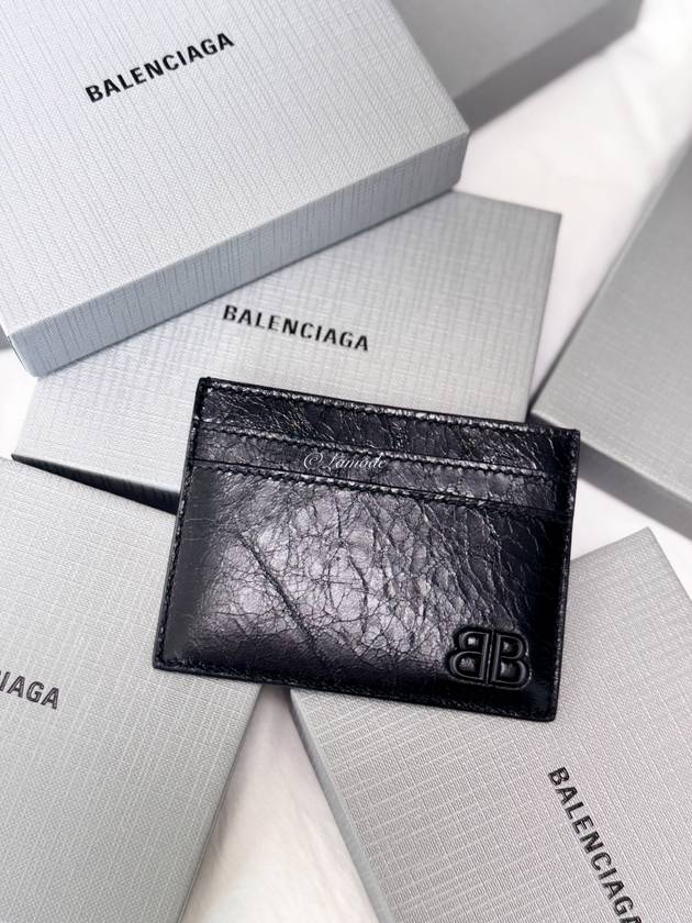 Luxury Balenciaga  Monaco Card Wallet Black
