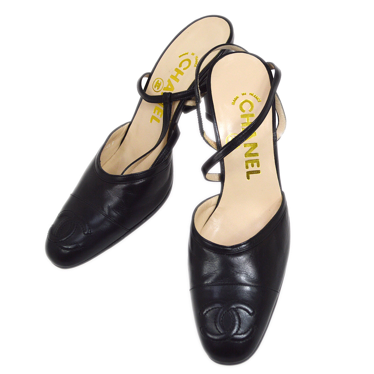 CHANEL Slingbacks Shoes #35 1/2