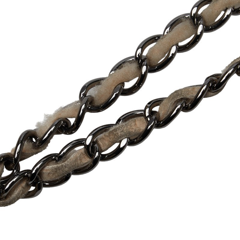 Chanel Mattress Logo Gold  Boar Chain houlder Bag Beige Sweater  CHANEL