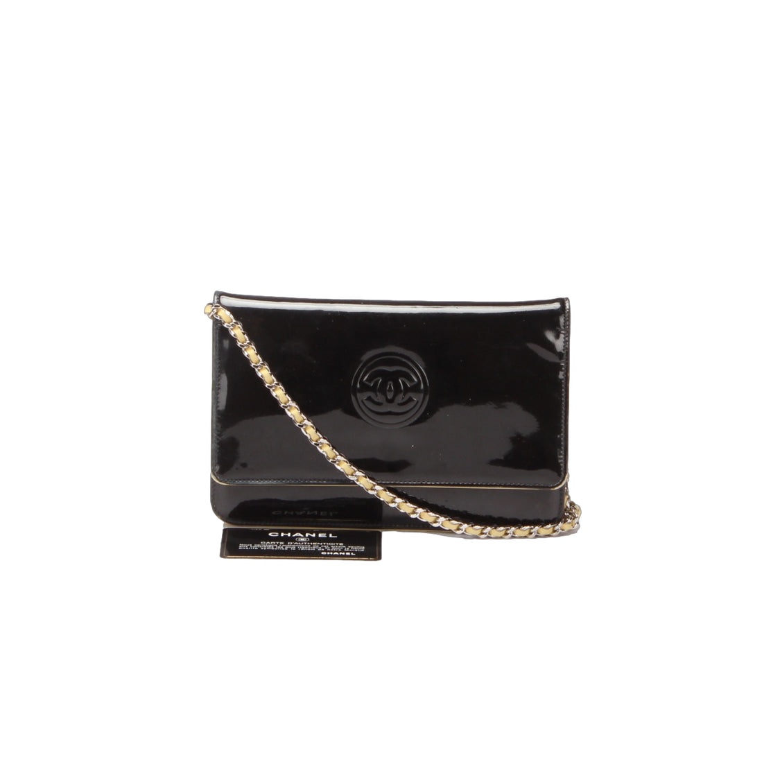 CHANEL Patent Leather Chain Flap Bag