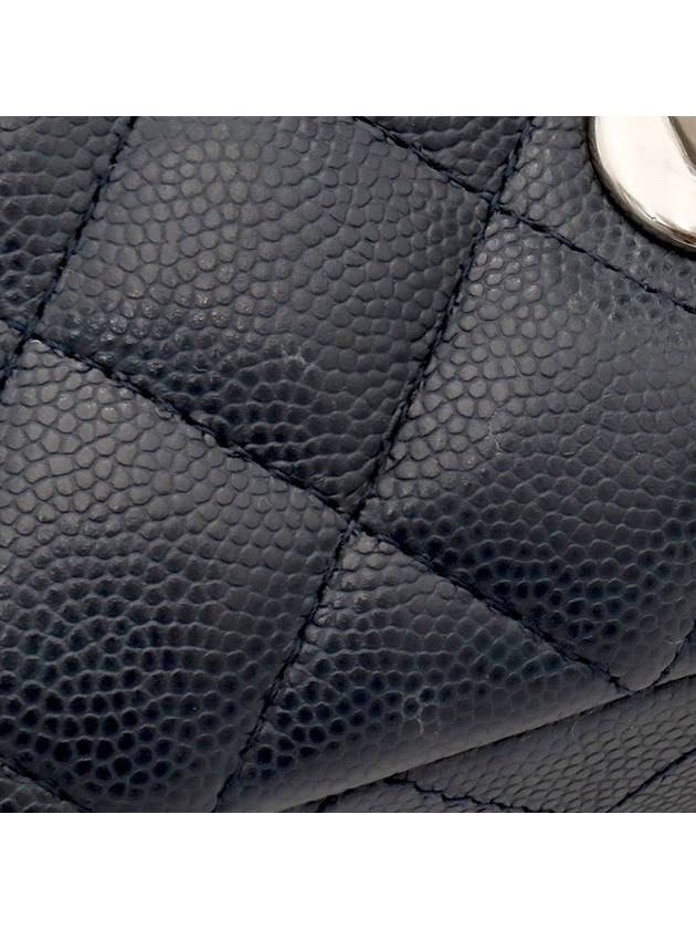 Navy Caviar Silver Chain Classic New Mini Flap Shoulder Bag 26th A69900 Chanel